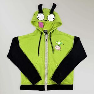 Invader Zim Nickelodeon Full Zip Hoodie Official Hot Topic Jacket Y2K Size Med